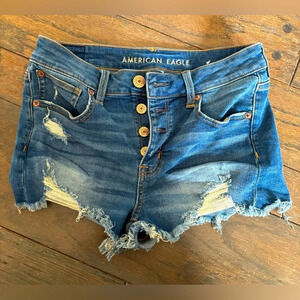 American Eagle High Rise Shortie Denim Shorts Size 4